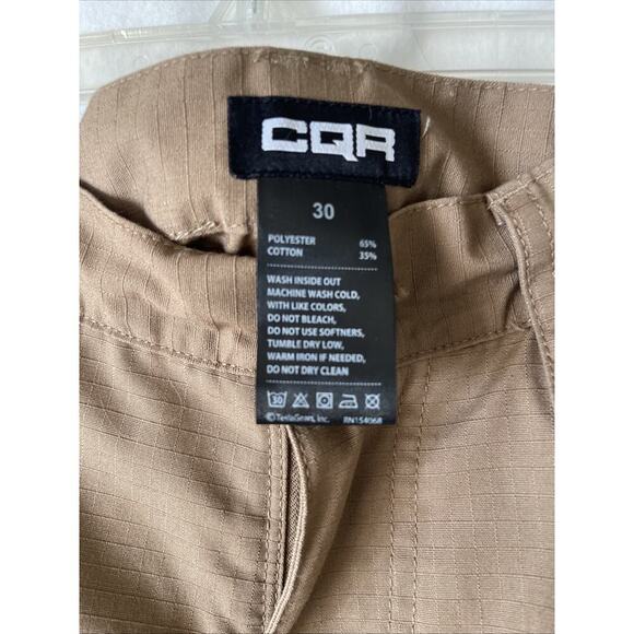 CQR Tactical Shorts Men's Tan 30 Ripstop Stretch Elastic Waist Cargo- EUC - Picture 9 of 12